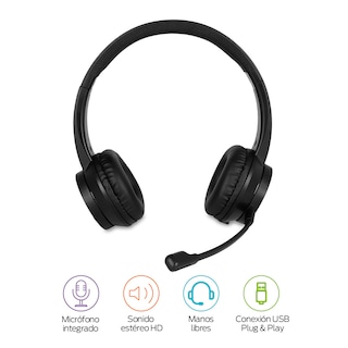 Foto 3 | Foto 3 | Audífonos Alámbricos De Diadema Conexión Usb Con Micrófono Tipo Call Center, Redlemon, Negro, 83410-bl