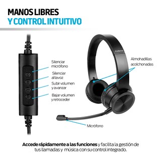 Foto 5 | Foto 5 | Audífonos Alámbricos De Diadema Conexión Usb Con Micrófono Tipo Call Center, Redlemon, Negro, 83410-bl