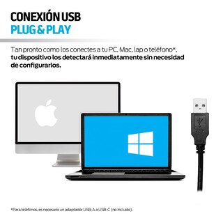 Foto 7 | Foto 7 | Audífonos Alámbricos De Diadema Conexión Usb Con Micrófono Tipo Call Center, Redlemon, Negro, 83410-bl