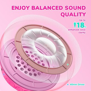 Foto 5 | Foto 5 | Auriculares Bluetooth Iclever Bth22 Kids 60 H Play Time Rosa - Venta Internacional.