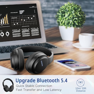 Foto 4 | Foto 4 | Auriculares Bluetooth Amorno Over Ear De 68 Horas De Reproducción Color Negro - Venta Internacional.