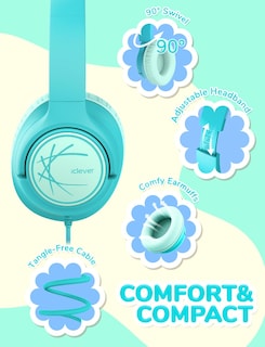 Foto 5 | Foto 5 | Auriculares Iclever Kids Con Cable De 85 Dba Volumen Seguro Color Verde - Venta Internacional.