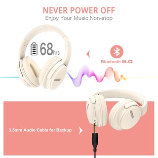 Foto 3 | Foto 3 | Auriculares Bluetooth Amorno Over Ear De 68 Horas De Reproducción Color Blanco - Venta Internacional.