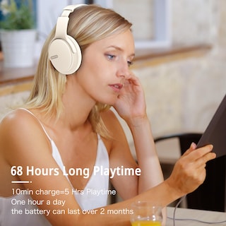 Foto 5 | Foto 5 | Auriculares Bluetooth Amorno Over Ear De 68 Horas De Reproducción Color Blanco - Venta Internacional.