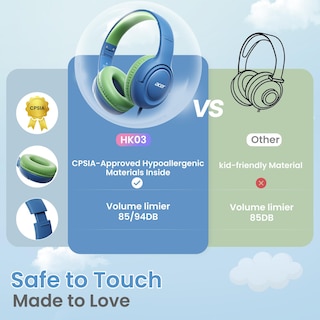 Foto 3 | Foto 3 | Auriculares Para Niños Acer Hk03 Con Limitador De Volumen Para Colocar Sobre Las Orejas Con Cable - Venta Internacional.