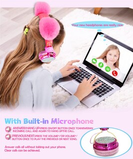Foto 4 | Foto 4 | Venta Internacional - Auriculares Bluetooth Svyhuok Pompon Kids Para Niñas/niños Con M