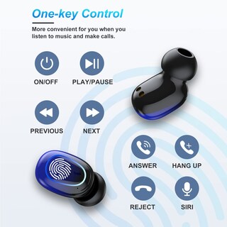 Foto 5 | Foto 5 | Auriculares Bluetooth Kinganda True Wireless Auriculares Azules - Venta Internacional