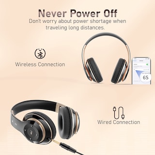 Foto 4 | Foto 4 | Auriculares Inalámbricos Falebare Negros 6S Over Ear Bluetooth 5.0 - Venta Internacional
