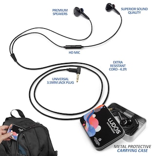 Foto 2 | Foto 2 | Auriculares Alámbricos Ludos Nova Negros con Micrófono 3,5 mm para iPhone - Venta Internacional