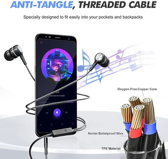 Foto 7 | Foto 7 | Auriculares Con Cable Lwzcam Con Micrófono, Paquete De 5, Alta Calidad De Sonido - Venta Internacional.