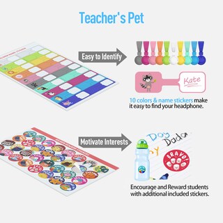 Foto 7 | Foto 7 | Auriculares Ailihen Kids Hd850 Con Micrófono, Paquete De 10 Unidades, Multicol - Venta Internacional.