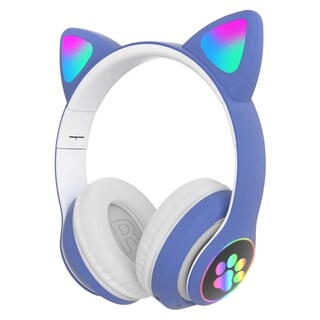 Foto 1 | Foto 1 | Auriculares Con Luces, Orejas De Gato - Celeste - Venta Internacional.