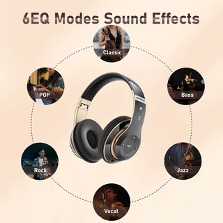 Foto 4 | Foto 4 | Auriculares Bluetooth Falebare 6s Over Ear 40h Playtime Negros - Venta Internacional