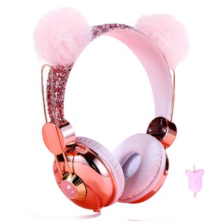 Foto 1 | Foto 1 | Auriculares Loakyo Kids Cute Bear Ear con Cable y Micrófono color Rosa - Venta Internacional