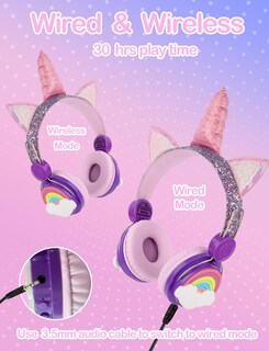 Foto 4 | Foto 4 | Auriculares Inalámbricos Charlxee Unicorns Kids con Luces Led - Venta Internacional