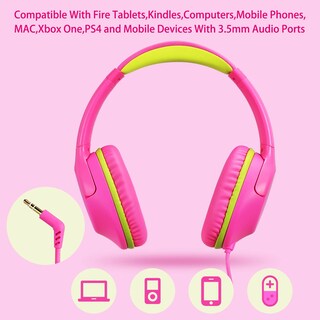 Foto 4 | Foto 4 | Auriculares Powmee Kids Over-ear 94 db Volumen Limitado Rosas - Venta Internacional