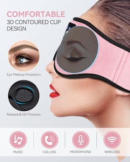 Foto 2 | Foto 2 | Máscara para Dormir MUSICOZY Rosa con Audífonos-Venta Internacional