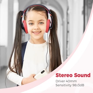 Foto 3 | Foto 3 | Auriculares para Colocar Sobre Las Orejas Rockpapa Comfort Kids Para Uso Escolar Color Negro Y Rojo - Venta Internacional