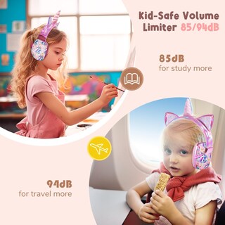 Foto 5 | Foto 5 | Auriculares Tcjj Unicorn Para Niñas Con Micrófono Y Conector De 3,5 Mm, Color Rosa - Venta Internacional.