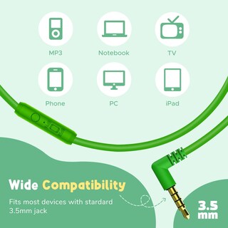 Foto 6 | Foto 6 | Auriculares Tcjj Dinosaur Para Niños Con Micrófono Y Conector De 3,5 Mm, Color Verde - Venta Internacional.