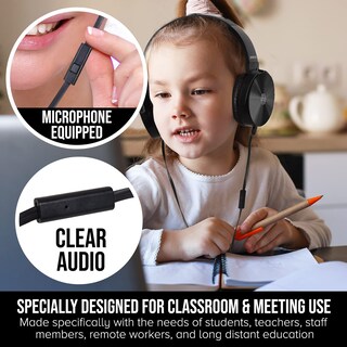 Foto 2 | Foto 2 | Auriculares Sonitum Classroom, Paquete De 10 Con Micrófono Para Niños, Color Negro - Venta Internacional.