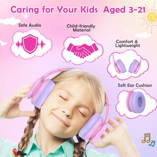 Foto 4 | Foto 4 | Auriculares Inalámbricos Para Niños Candy Bila Cb01 Con Micrófono Rosa - Venta Internacional.