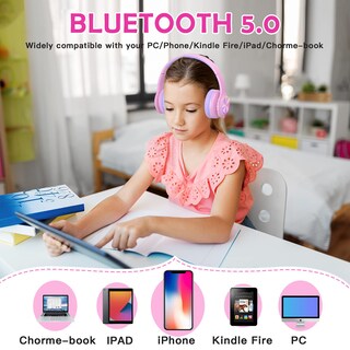 Foto 6 | Foto 6 | Auriculares Inalámbricos Para Niños Candy Bila Cb01 Con Micrófono Rosa - Venta Internacional.