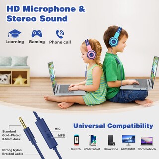 Foto 5 | Foto 5 | Auriculares Simolio Para Niños, Volumen Limitado, Con Cable Y Micrófono - Venta Internacional.