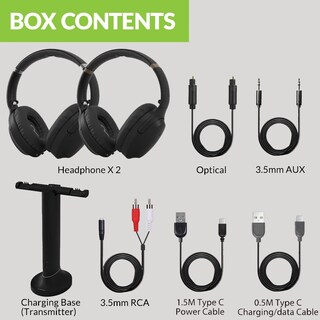 Foto 7 | Foto 7 | Auriculares Inalámbricos Avantree Duet Para Tv Con Transmisor Negros - Venta Internacional.