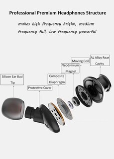 Foto 2 | Foto 2 | Auriculares Intraurales Metálicos Con Cable Apexone Con Micrófono Y Control De Volumen - Venta Internacional.