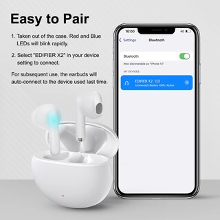 Foto 7 | Foto 7 | Auriculares Inalámbricos Edifier X2 Bluetooth 5.1 Blancos - Venta Internacional.