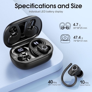 Foto 6 | Foto 6 | Auriculares Inalámbricos Poounur H9 Bluetooth 5.3 Sport 50h Ip7 Impermeables - Venta Internacional