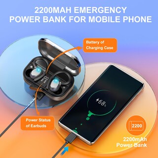 Foto 3 | Foto 3 | Auriculares Inalámbricos Pomuic 120h Playtime Bluetooth 5.3 Ipx7 Gris - Venta Internacional