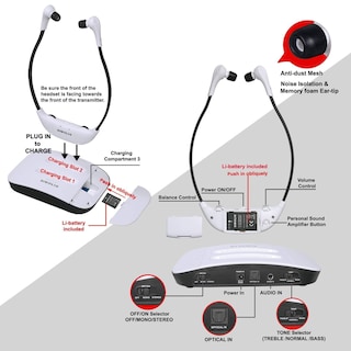 Foto 5 | Foto 5 | Auriculares Inalámbricos Simolio 2.4g Digital Tv Con Batería De Repuesto - Venta Internacional.