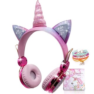 Foto 1 | Foto 1 | Auriculares Inalámbricos Para Niños Tcjj Unicorn Con Micrófono Rosa De Más De 3 Años - Venta Internacional.