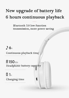 Foto 5 | Foto 5 | Auriculares Con Cancelación De Ruido Hybrid Bluetooth 5.0 Blancos - Venta Internacional.