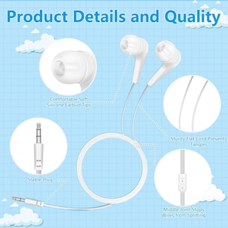 Foto 5 | Foto 5 | Auriculares Con Cable Para Niños Con Micrófono, Conector De 3,5 Mm - Venta Internacional.