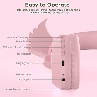 Foto 7 | Foto 7 | Auriculares Inalámbricos Elf Ears Bluetooth 5.3 Para Niños Negros - Venta Internacional.