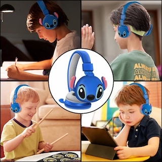 Foto 3 | Foto 3 | Auriculares Bluetooth Genéricos Para Niños Plegables Azules Con Micrófono - Venta Internacional.