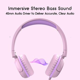 Foto 3 | Foto 3 | Auriculares Imyb V1 Estéreo Con Cable Plegables Para Niños, Color Rosa - Venta Internacional.