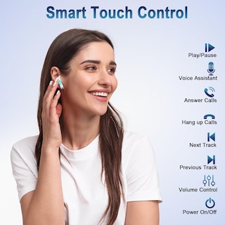 Foto 6 | Foto 6 | Auriculares Inalámbricos Qxq 2025 Bluetooth V5.4 40h Ip7 Impermeables Cian - Venta Internacional.