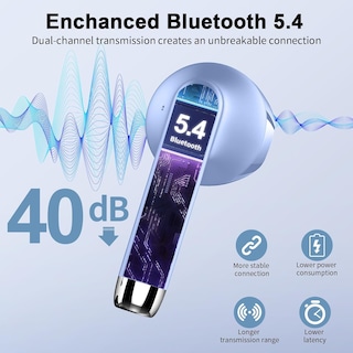Foto 2 | Foto 2 | Auriculares Inalámbricos Qxq V5.4 Stereo Bass Con Enc Purple Android Ios - Venta Internacional.
