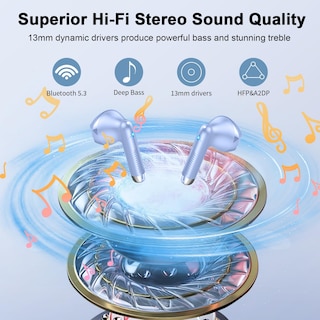 Foto 3 | Foto 3 | Auriculares Inalámbricos Qxq V5.4 Stereo Bass Con Enc Purple Android Ios - Venta Internacional.