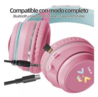 Foto 4 | Foto 4 | Audifonos Orejas De Gato Bluetooths Inalambricos Diadema Niños, Rosa