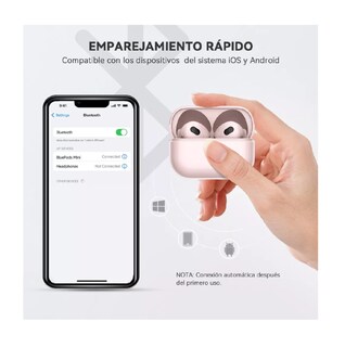 Foto 4 | Foto 4 | Audífonos Inalámbricos Mini Micrófono Para Ios Android Bt5.3 Rosa Belug