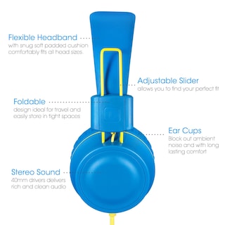 Foto 2 | Foto 2 | Auriculares Noot Products K3 Kids Plegables Estéreo Azul - Venta Internacional.