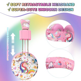 Foto 2 | Foto 2 | Auriculares Qearfun Unicorn Para Niñas Y Niños Con Micrófono Bluetooth - Venta Internacional.