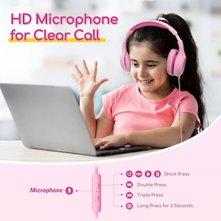 Foto 2 | Foto 2 | Auriculares Earfun Kids K1 Con Cable Y Micrófono Rosa Fucsia - Venta Internacional.