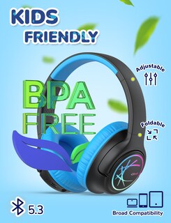 Foto 6 | Foto 6 | Auriculares Bluetooth Iclever Bth18 Kids Led 43h Playtime Negros - Venta Internacional.