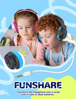 Foto 7 | Foto 7 | Auriculares Bluetooth Iclever Bth18 Kids Led 43h Playtime Negros - Venta Internacional.